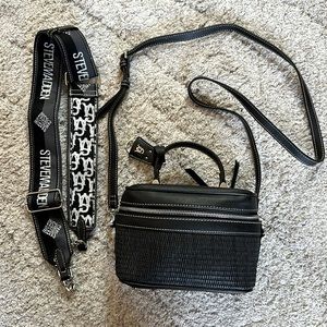 Steve Madden Straw and Leather Bag with 2 Straps